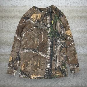 Vintage 90s Browning  Realtree Shirt Mens M Hunting Camo Long Sleeve Woodland